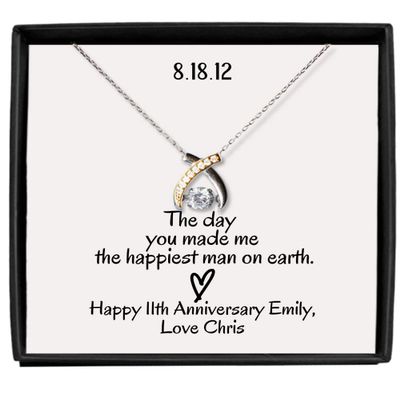 Anniversary Necklace for Wife, Personalized Gift for Anniversary, Necklace for wife with Wedding Date