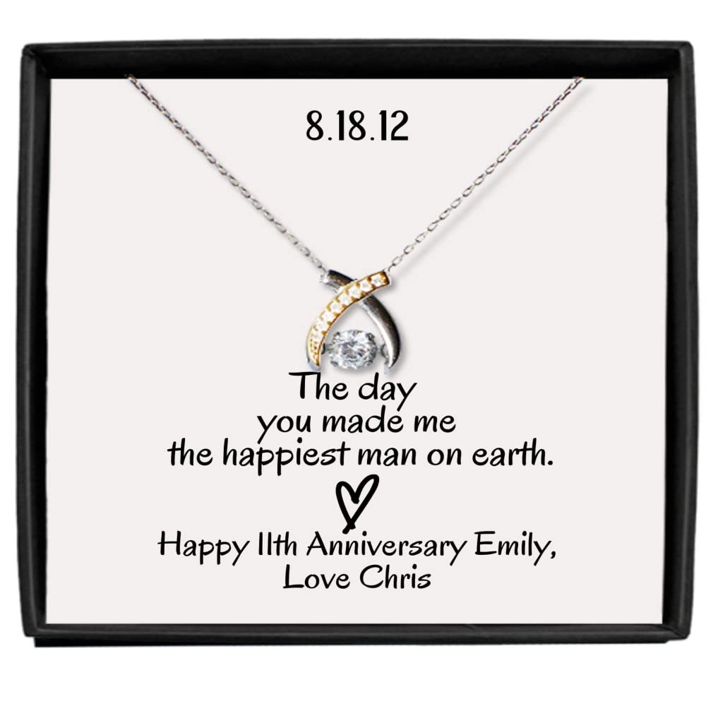 Anniversary Necklace for Wife, Personalized Gift for Anniversary, Necklace for wife with Wedding Date