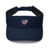 4th of July Visor, Embroidered 4th of July hat for Women, Men, 4th of July Gifts, American Flag Heart Visor. Navy view 1