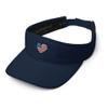 4th of July Visor, Embroidered 4th of July hat for Women, Men, 4th of July Gifts, American Flag Heart Visor. Navy view 3