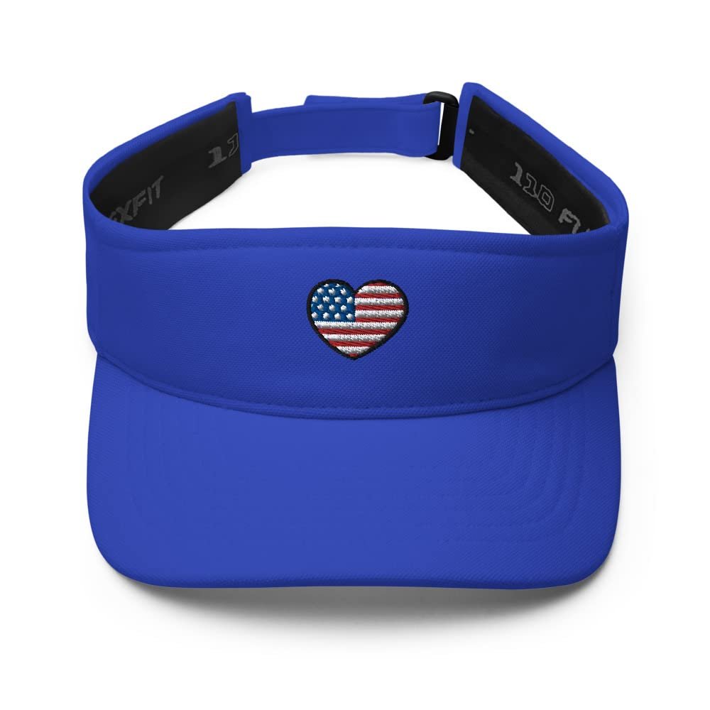4th of July Visor, Embroidered 4th of July hat for Women, Men, 4th of July Gifts, American Flag Heart Visor.
