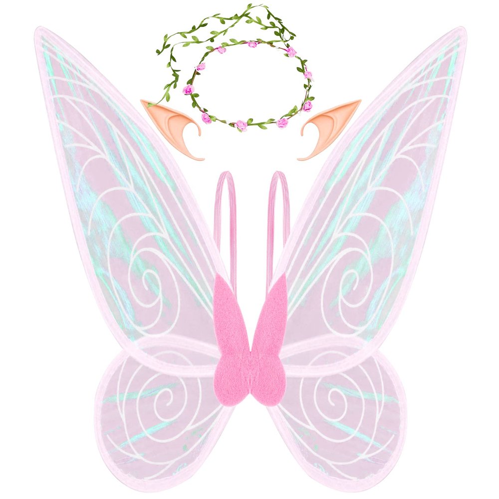U-Goforst Fairy Wings for Adults, Butterfly Wings Adults, Angel Wings, Fairy Costume for Women Halloween Dress Up Party Favor (Pink)