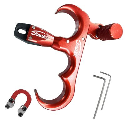 xxiaojun Compound Bow Aid Releaser and D Loop RopeAdjustable Can Rotate 360 Thumb Release Bow Aluminum Alloy AidsArchery Release Aids,for Outdoor Hunting,Adult Archery.