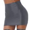 Jugaoge Women's 70D Shiny Package Pencil Skirt Glossy High Waist Party Dress Bodycon Miniskirts Grey Large view 3