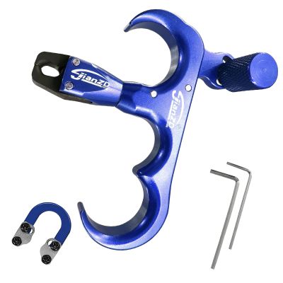 xxiaojun Compound Bow Aid Releaser and D Loop RopeAdjustable Can Rotate 360 Thumb Release Bow Aluminum Alloy AidsArchery Release Aids,for Outdoor Hunting,Adult Archery.
