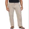 Soojun Men's Casual Linen Blend Relaxed Fit Straight Legs Elastic Waist Pants, Khaki, 38W x 30L view 1