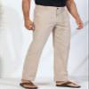 Soojun Men's Casual Linen Blend Relaxed Fit Straight Legs Elastic Waist Pants, Khaki, 38W x 30L view 2