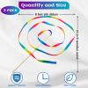 2 Pcs Silk Rainbow Streamer 8ft Gymnastics Ribbon Stick Dancer Wand for Kids Artistic Dancing Ribbon Rainbow Twirler Stick Streamer for Gym Training Circus Baton Twirling view 2