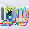 2 Pcs Silk Rainbow Streamer 8ft Gymnastics Ribbon Stick Dancer Wand for Kids Artistic Dancing Ribbon Rainbow Twirler Stick Streamer for Gym Training Circus Baton Twirling view 4