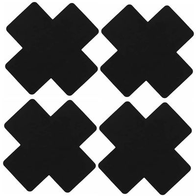BlingKingdom 2 Pairs Black Cross Shape Nipple Covers Disposable Breast Covers Self-adhesive Sexy Nurse Pasties Stickers