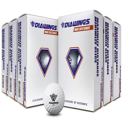 Diawings Max Distance Golf Balls for Maximum Distance, Anti Slice, Low Spin, Straight Shots | Half Dozen X 2, 12 Balls | White, Pink, Orange, Yellow (White)