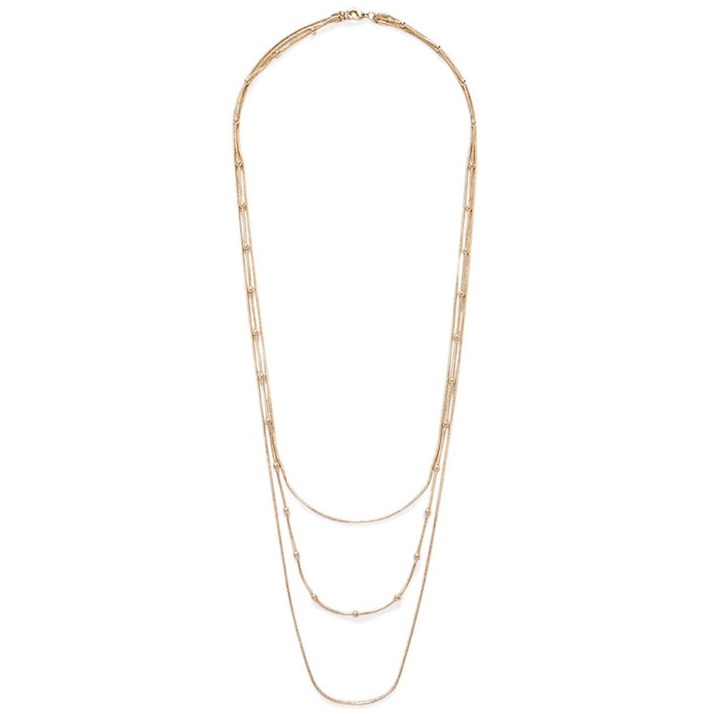 COLORFUL BLING Dainty Gold Chain Beads Statement Necklace Multi-Strand Waterfall Long Chains Necklace for Women