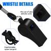 Flutesan 48 Packs Plastic Whistles with Lanyard Coaches Sports Whistle Loud Crisp Sound Whistles Bulk for Coach Referees Training Lifeguard School Emergency (Black) view 3