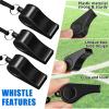 Flutesan 48 Packs Plastic Whistles with Lanyard Coaches Sports Whistle Loud Crisp Sound Whistles Bulk for Coach Referees Training Lifeguard School Emergency (Black) view 4