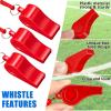 Flutesan 48 Pcs Plastic Whistles with Lanyard Sports Loud Crisp Sound Whistles Bulk for Coach Referees Training Emergency (Red) view 4