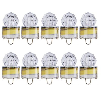 Edearkar LED Fishing Light Underwater 10-Pack Deep Drop Lights Waterproof Diamond Tubular Underwater Colorful Fishing Lure Light Attractants for Tuna Swordfish