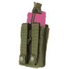 Tactical MOLLE Single Open Top Bungee Magazine Mag Pouch - OD Green view 2