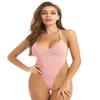 Jhaoyu Women See Through Mesh One Piece Swimsuit High Cut Micro Monokini Bikini Transparent Bathing Suit Pink One Size view 2