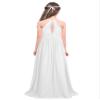 YiZYiF Kids Big Girls Halter Chiffon Floral Lace Wedding Flower Girl Dresses Evening Prom Maxi Dance Party Gowns White 12 view 2