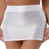 QinCiao Women's Glossy Solid Color Y2K Skirt Mesh Bodycon Hip Short Mini Skirts White Large view 2