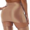 QinCiao Women's Glossy Solid Color Y2K Skirt Mesh Bodycon Hip Short Mini Skirts Coffee Large view 2