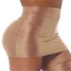 QinCiao Women's Glossy Solid Color Y2K Skirt Mesh Bodycon Hip Short Mini Skirts Coffee Large view 4