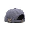 Unisex Retro Style Hip Hop Rolled Cuff Vintage Docker Caps Brimless Hats Visor-Less Sailor Cap Blue view 1