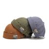 Unisex Retro Style Hip Hop Rolled Cuff Vintage Docker Caps Brimless Hats Visor-Less Sailor Cap Blue view 3