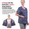 Mastectomy Recovery Shirt Post Surgery Shirt with Drain Management Pockets Unisex (CKC01-S) view 3