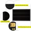 Temgee 24 Baseball Card Display Case - Lockable Sports Graded Card Display Case Wall Mount with UV Protection Acrylic Door for Baseball Basketball Football Hockey Trading Card Collection view 2