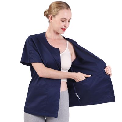 Post Surgery Shirt Recovery Clothes Mastectomy Shirt Rehab Shirts with Drain Management Pockets Unisex (CKC02-S)