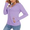 TACVASEN Women's Lightweight Jacket UPF 50+ Breathable Sun Protection Zip Up Hoodies Rash Guard, Light Purple, M view 1