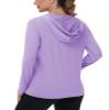 TACVASEN Women's Lightweight Jacket UPF 50+ Breathable Sun Protection Zip Up Hoodies Rash Guard, Light Purple, M view 2