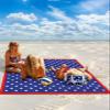 Beach Blanket Waterproof Sandproof, Independence Day July 4th Extra Large 95"X80" Picnic Blanket Beach Mat, Lightweight Durable Camping Blanket with 4 Stakes for Beach Travel, Patriotic American Flag view 2