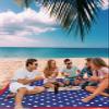 Beach Blanket Waterproof Sandproof, Independence Day July 4th Extra Large 95"X80" Picnic Blanket Beach Mat, Lightweight Durable Camping Blanket with 4 Stakes for Beach Travel, Patriotic American Flag view 3
