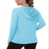 TACVASEN Women's Sun Protection Jackets UV Protection Hoodies Quick Dry Ligthweight with Thumb Holes, Light Blue, M view 2