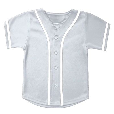 babyhealthy Kids Baseball Jersey Button Down Hip Hop Personalized Sport T Shirts Tops for Boys Girls Grey