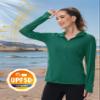 TACVASEN UV Shirts for Women Sun Hoodies Cooling UPF 50+ Quick Dry Light Jackets Hiking Outdoor, E-Green, M view 3