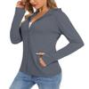 TACVASEN Women's Sun Shirts Sun Protection Long Sleeve Shirt with Hoodies UPF 50+ Outdoor Hiking, Dark Gray, XL view 1