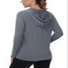 TACVASEN Women's Sun Shirts Sun Protection Long Sleeve Shirt with Hoodies UPF 50+ Outdoor Hiking, Dark Gray, XL view 2