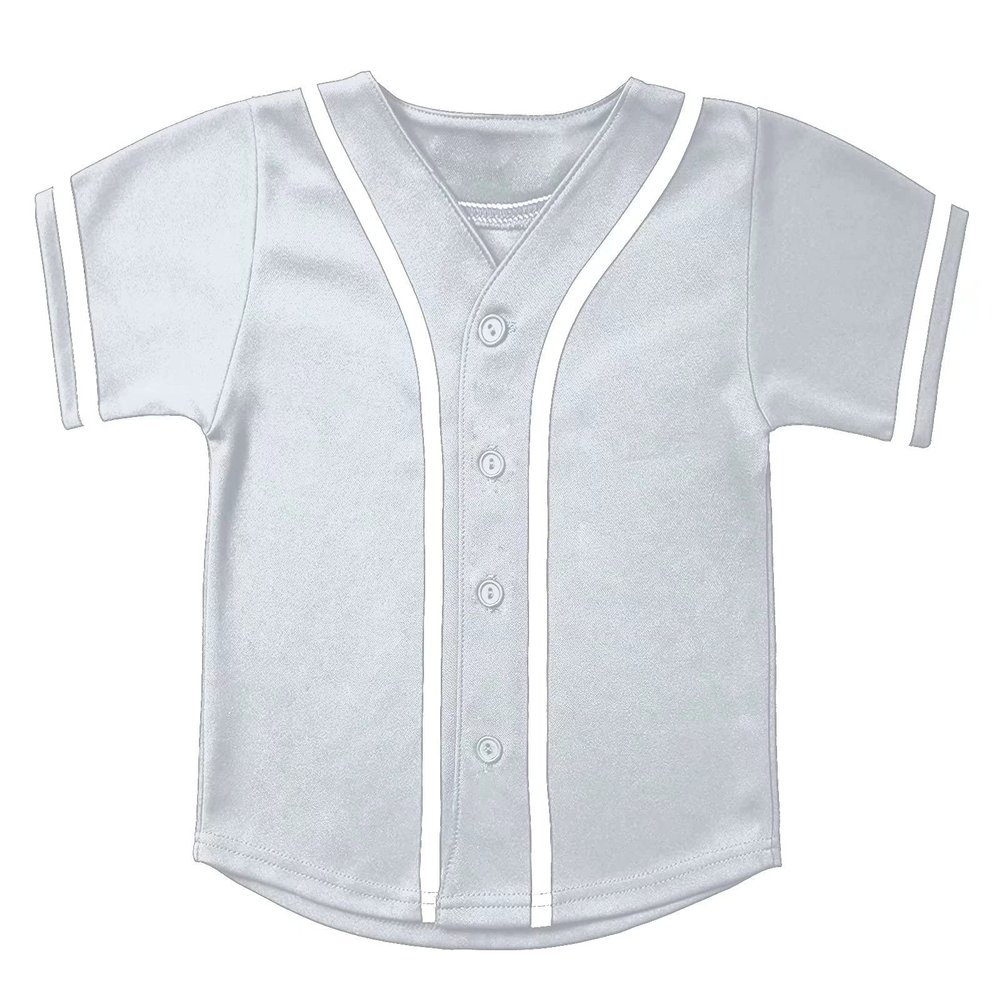 babyhealthy Kids Baseball Jersey Button Down Hip Hop Personalized Sport T Shirts Tops for Boys Girls Grey