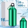 CHENGU 16 Pack Aluminum Water Bottles 20 Oz Blank Reusable Water Bottles Lightweight Aluminum Gym Travel Bottle Leak Proof Team Customized Bottles for Bike Bicycle Camping(Green) view 2