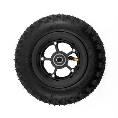 8Inch Inflated Wheel Off-road Tire With Blue Black Hollow Out Aluminium Alloy Hub For Mountain Skateboard Scooter(black)