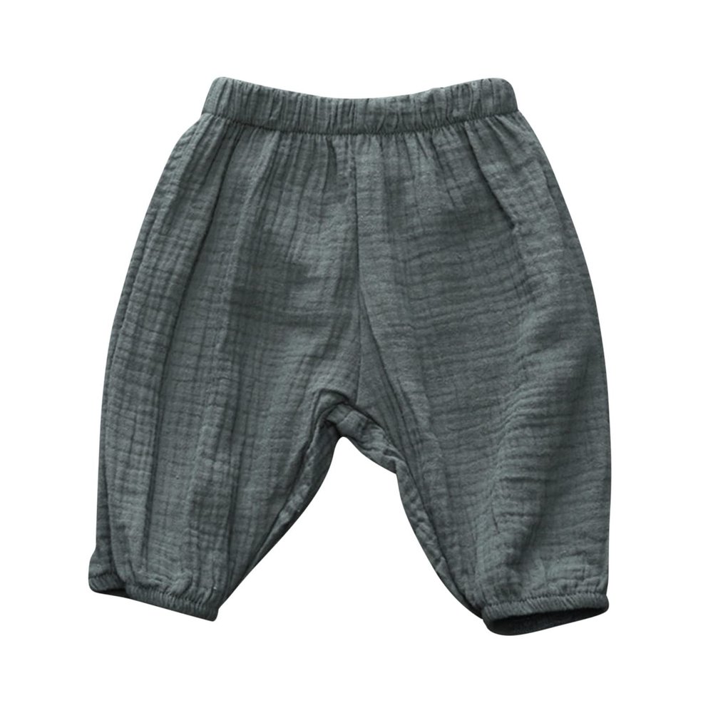 Toddler Kids Baby Boy Girl Cotton Linen Elastic Basic Harem Long Pants Bloomers Casual Joggers (Army Green, 6-12 Months)
