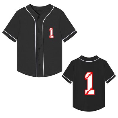 Toddler Baseball 1st Birthday Shirt Baby Boy Rookie of The Year One Year Old Gift V Neck Shirt Button Tee (Black 1,12 Months,12 Months,US,Age,Toddler,Male)