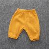 Toddler Kids Baby Boy Girl Cotton Linen Elastic Basic Harem Long Pants Bloomers Casual Joggers (Yellow, 6-12 Months) view 2