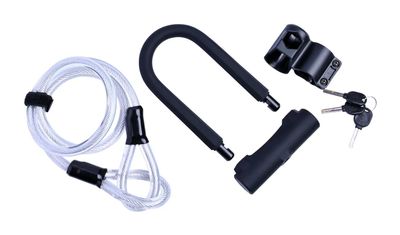 U Lock for Bike,0.7Inch Diameter,Bicycle Locks Heavy Duty Anti Theft with Key.Bike U Lock with Cable and Key,Perfect for Mountain Bike,Road Bike,Electric Bike.Also Can Be Used As Motorcycle Lock.