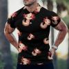 BAIKUTOUAN Cute Cartoon Axolotl Men's Short Sleeve Polo-Shirt Casual T-Shirts Slim Fit Summer Tops 2XL view 2