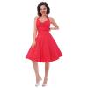 50s Dresses for Women Vintage Halter Polka Dot Cocktail Dresses 1950s Halter Rockabilly Dresses 50's 60's Prom Tea Party Swing Dresses Audrey Hepburn Prom Dress Red X-Large view 1