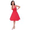 50s Dresses for Women Vintage Halter Polka Dot Cocktail Dresses 1950s Halter Rockabilly Dresses 50's 60's Prom Tea Party Swing Dresses Audrey Hepburn Prom Dress Red X-Large view 2